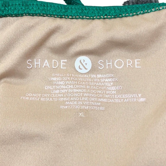 Women's XL Ribbed High Leg Extra Cheeky Bikini Bottom - Shade & Shore Green - Picture 4 of 6